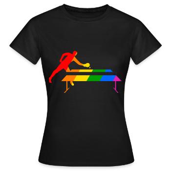 Tennis de table arc-en-ciel - T-shirt Femme - noir - Devant - AI Model Female 172 dark (172cm)