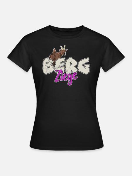 Berg Ziege Wanderer Wandern Klettern Berge Damen - Frauen T-Shirt - Schwarz