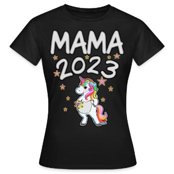 Mom 2023 - Women's T-Shirt - black - Front - AI Model Female 172 dark (172cm)