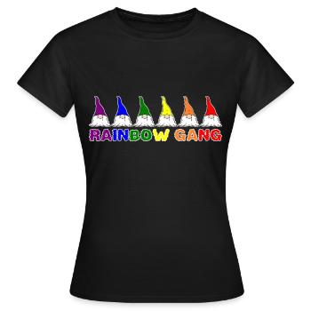 Wichtel Zwerg Regenbogen Gang lustig süßes - Frauen T-Shirt - Schwarz - Vorne - AI Model Female 172 dark (172cm)