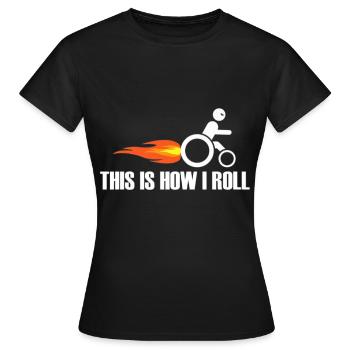 Fauteuil roulant - Fauteuil roulant T-shirt - T-shirt Femme - noir - Devant - AI Model Female 172 dark (172cm)