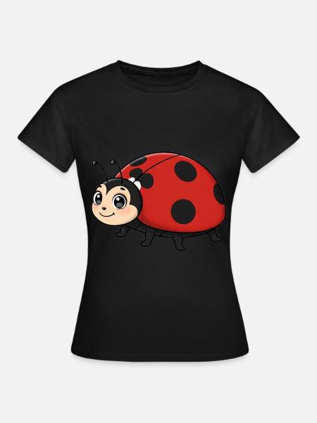 Tier Cartoon Marienkäfer - Frauen T-Shirt - Schwarz