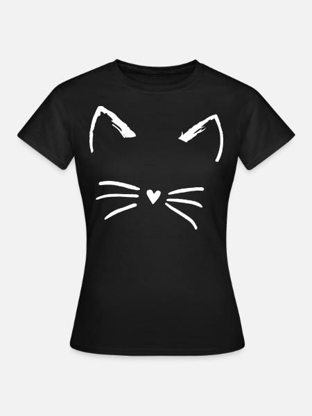 Cartoon Cat - Frauen T-Shirt - Schwarz