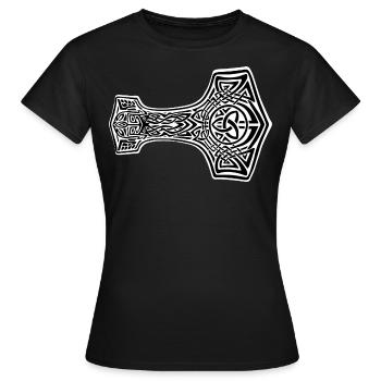 Idée cadeau Mjolnir de Thor Hammer Thor - T-shirt Femme - noir - Devant - AI Model Female 172 dark (172cm)