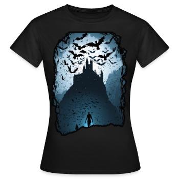 Vampire Castle Bat Halloween Creepy Blood - Women's T-Shirt - black - Front - AI Model Female 172 dark (172cm)
