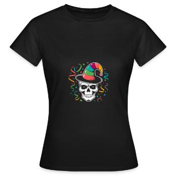 Drôle de carnaval Carnaval Crâne Helau - T-shirt Femme - noir - Devant - AI Model Female 172 dark (172cm)