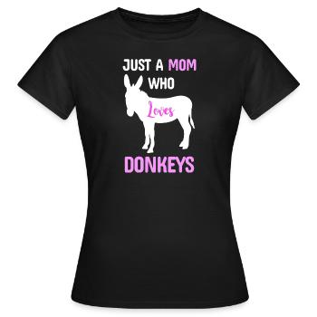 Maman âne - T-shirt Femme - noir - Devant - AI Model Female 172 dark (172cm)