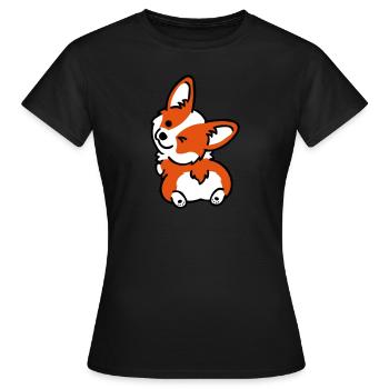 CORGI BUTT BLINK - Women's T-Shirt - black - Front - AI Model Female 172 dark (172cm)