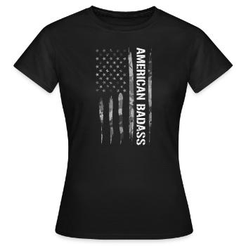 American Badass - American Flag - Women's T-Shirt - black - Front - AI Model Female 172 dark (172cm)