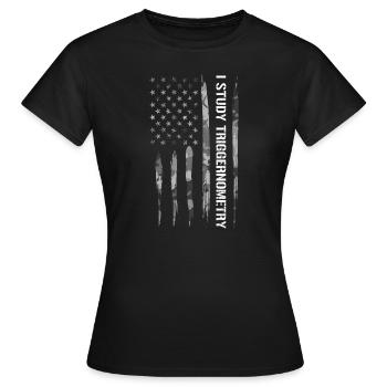 J’étudie la triggernometry - T-shirt Femme - noir - Devant - AI Model Female 172 dark (172cm)