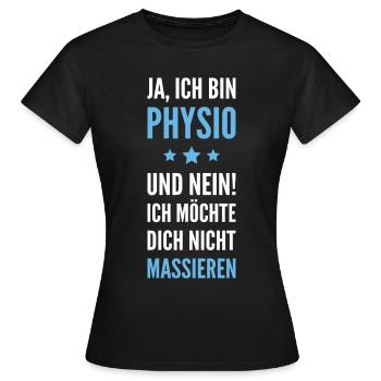 Physiotherapie Physiotherapeut Physiotherapeutin - Frauen T-Shirt - Schwarz - Vorne - AI Model Female 172 dark (172cm)