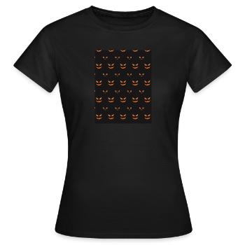 Halloween Neck Gaiter Jackolantern Neck Gator - Women's T-Shirt - black - Front - AI Model Female 172 dark (172cm)