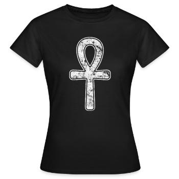 Ankh Nil Clé symbole de croix égyptienne - T-shirt Femme - noir - Devant - AI Model Female 172 dark (172cm)