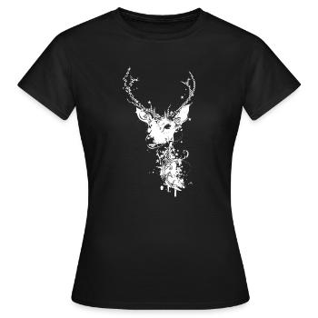Une tête de cerf - T-shirt Femme - noir - Devant - AI Model Female 172 dark (172cm)