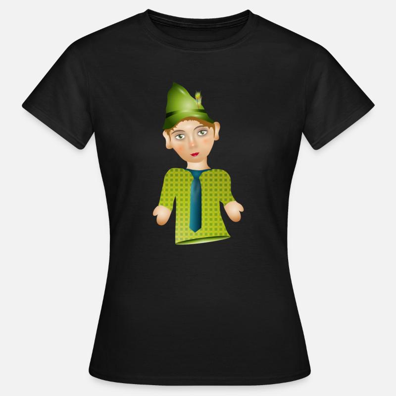 Der Seppel oder auch Seppl als Puppen Figur - Frauen T-Shirt - Schwarz