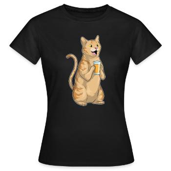 Katze Saft - Frauen T-Shirt - Schwarz - Vorne - AI Model Female 172 dark (172cm)