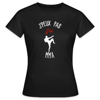Ich kann nicht, ich habe MMA - Frauen T-Shirt - Schwarz - Vorne - AI Model Female 172 dark (172cm)