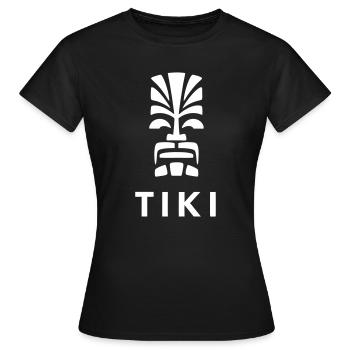 Tiki Design Tête Polynésienne Vivid - T-shirt Femme - noir - Devant - AI Model Female 172 dark (172cm)