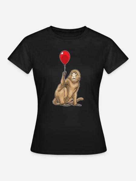 Affe Luftballon - Frauen T-Shirt - Schwarz