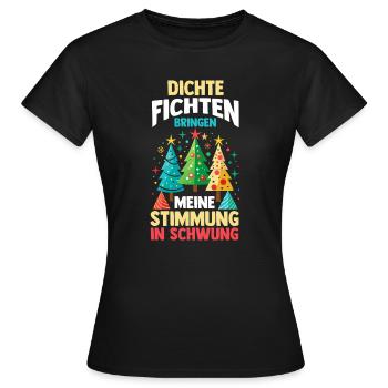 Weihnachtsmann Fichten Weihnachtsbaum Weihnachten - Frauen T-Shirt - Schwarz - Vorne - AI Model Female 172 dark (172cm)