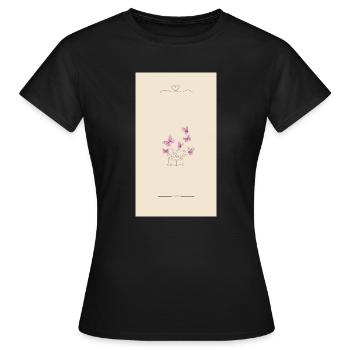 Pink Watercolor Blossom Bouquet - Frauen T-Shirt - Schwarz - Vorne - AI Model Female 172 dark (172cm)