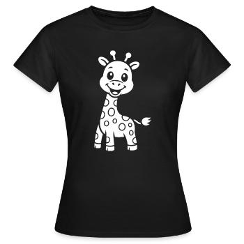Giraffe Silhouette Kinder Safari Motiv - Frauen T-Shirt - Schwarz - Vorne - AI Model Female 172 dark (172cm)