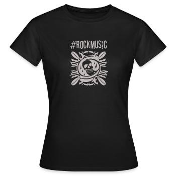 #Rockmusik - Skull - Frauen T-Shirt - Schwarz - Vorne - AI Model Female 172 dark (172cm)