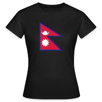Nationalflagge von Nepal - Frauen T-Shirt - Schwarz - Vorne - AI Model Female 172 dark (172cm)
