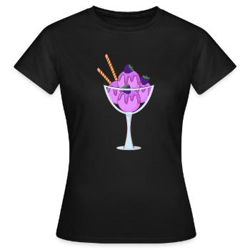Crème glacée, crème glacée, crème glacée, crème glacée, boule, crème glacée, sundae - T-shirt Femme - noir - Devant - AI Model Female 172 dark (172cm)
