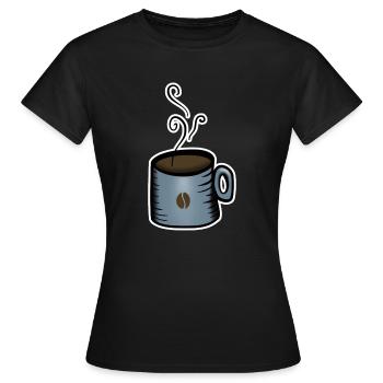 Kaffeetasse Zeichnung - Frauen T-Shirt - Schwarz - Vorne - AI Model Female 172 dark (172cm)
