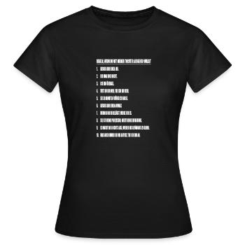10regeln-white2 - T-shirt Femme - noir - Devant - AI Model Female 172 dark (172cm)