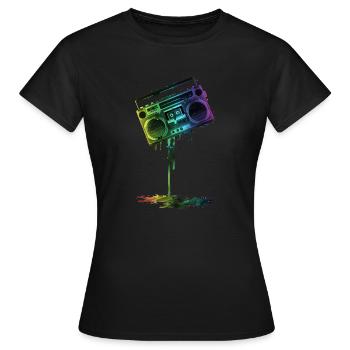 GUETTO BLASTER - Frauen T-Shirt - Schwarz - Vorne - AI Model Female 172 dark (172cm)
