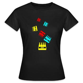 Caisse de bouteille de bière - T-shirt Femme - noir - Devant - AI Model Female 172 dark (172cm)