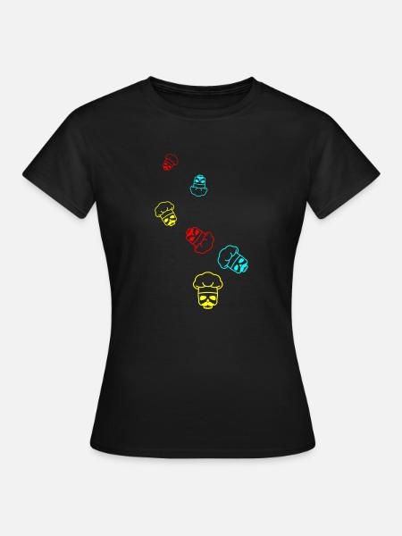 Icône du crâne de cuisinier - T-shirt Femme - noir