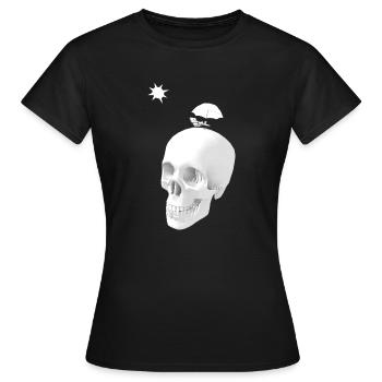 Crâne plage avec parasol solaire - T-shirt Femme - noir - Devant - AI Model Female 172 dark (172cm)