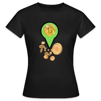 Bitcoin Standort - Frauen T-Shirt - Schwarz - Vorne - AI Model Female 172 dark (172cm)