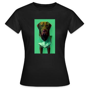 Polygonaler Hund - Grün - Frauen T-Shirt - Schwarz - Vorne - AI Model Female 172 dark (172cm)