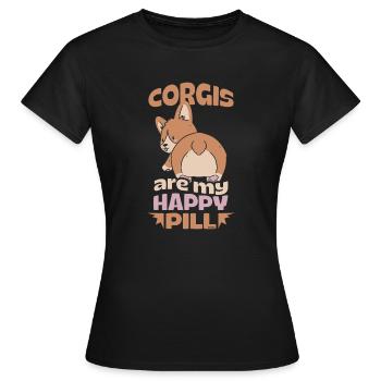 Corgi Tierfreund Wales Hundebesitzer - Frauen T-Shirt - Schwarz - Vorne - AI Model Female 172 dark (172cm)