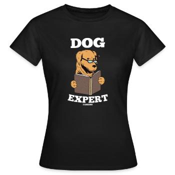 Expert chien - T-shirt Femme - noir - Devant - AI Model Female 172 dark (172cm)