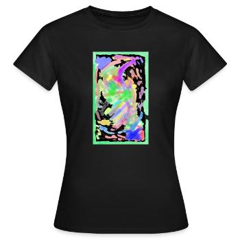 Un désordre chaotique en néon - T-shirt Femme - noir - Devant - AI Model Female 172 dark (172cm)
