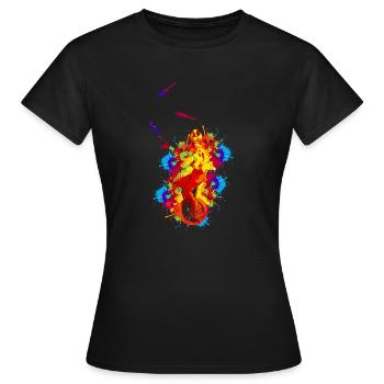 Jongleur monocycle coloré jongleur - T-shirt Femme - noir - Devant - AI Model Female 172 dark (172cm)