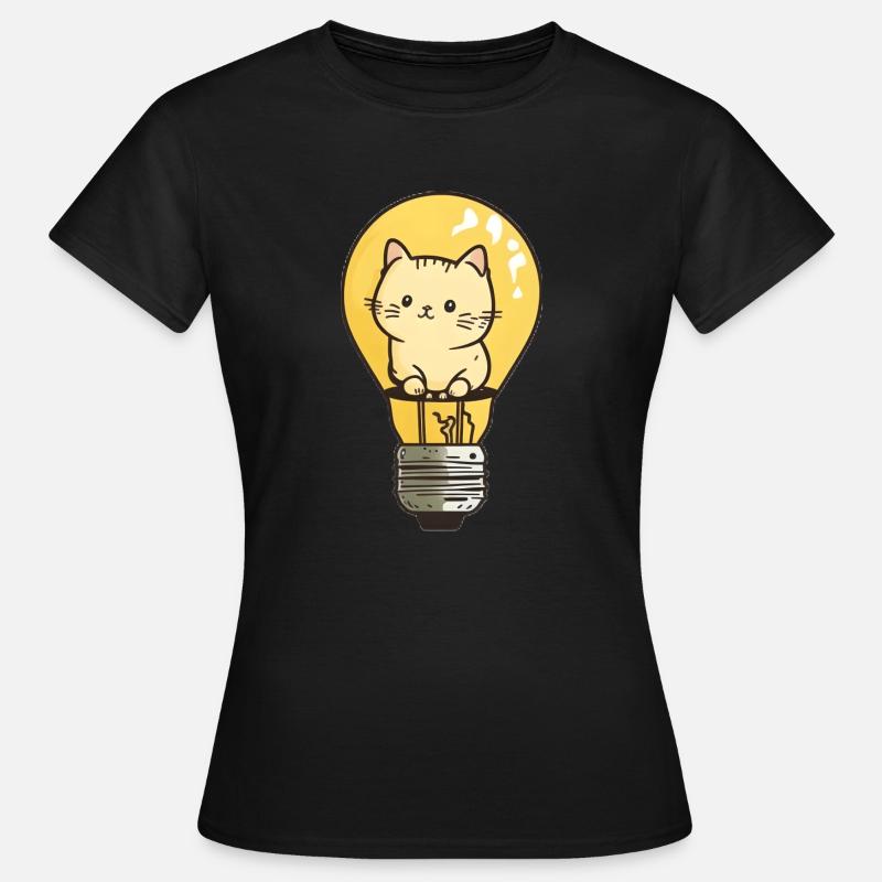 Cat in light bulb - Women's T-Shirt - black