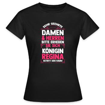 Vorname Regina - Frauen T-Shirt - Schwarz - Vorne - AI Model Female 172 dark (172cm)