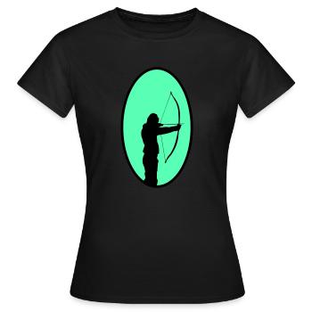 bogenschütze - Frauen T-Shirt - Schwarz - Vorne - AI Model Female 172 dark (172cm)
