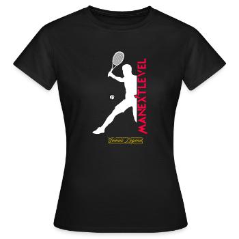 Tennis Legend Shirt Design Blanc - T-shirt Femme - noir - Devant - AI Model Female 172 dark (172cm)