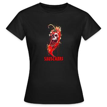Chili Jalapenos Habanero Sauscharf - Frauen T-Shirt - Schwarz - Vorne - AI Model Female 172 dark (172cm)