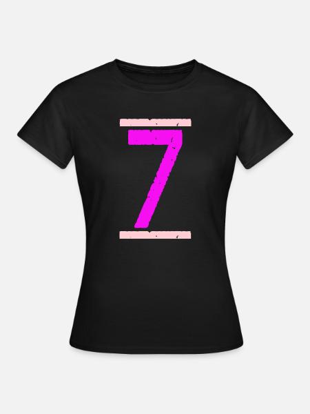 Sieben - Frauen T-Shirt - Schwarz