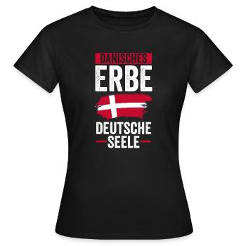 Danois Danemark - T-shirt Femme - noir - Devant - AI Model Female 172 dark (172cm)