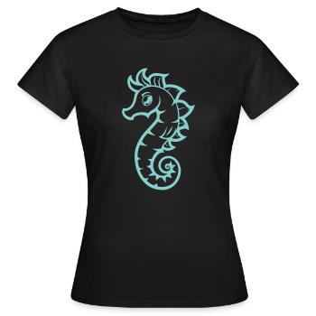 Hippocampe Hippocampe - T-shirt Femme - noir - Devant - AI Model Female 172 dark (172cm)