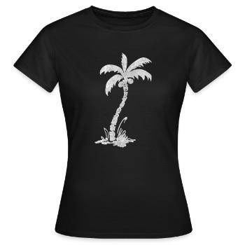 Cocotier des mers du Sud Grain des Caraïbes Flair en blanc - T-shirt Femme - noir - Devant - AI Model Female 172 dark (172cm)